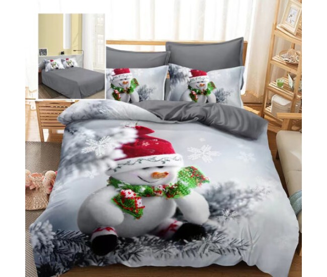Lenjerie pat finet 3d 6 piese craciun f-xmas62 Lenjerie pat finet 3d 6 piese craciun f-xmas62